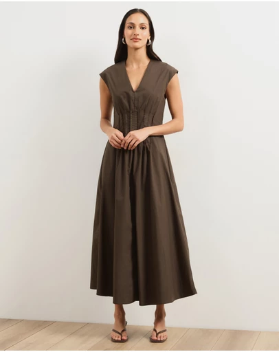 Atmos&Here - Lara Pintuck Midi Dress