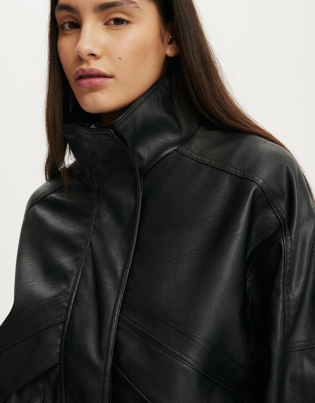 Cotton On - Theo Faux Leather Bomber