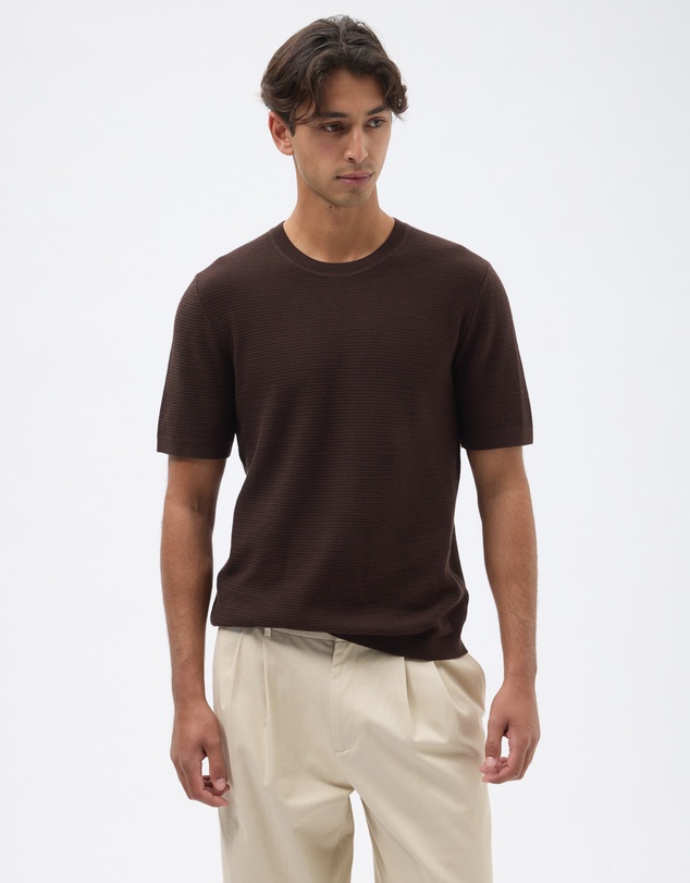 AERE - Textured Organic Cotton Knit T-Shirt