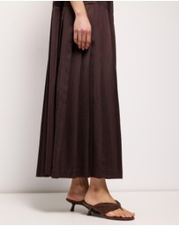 AERE - Esti Pleated Hem Midi Dress