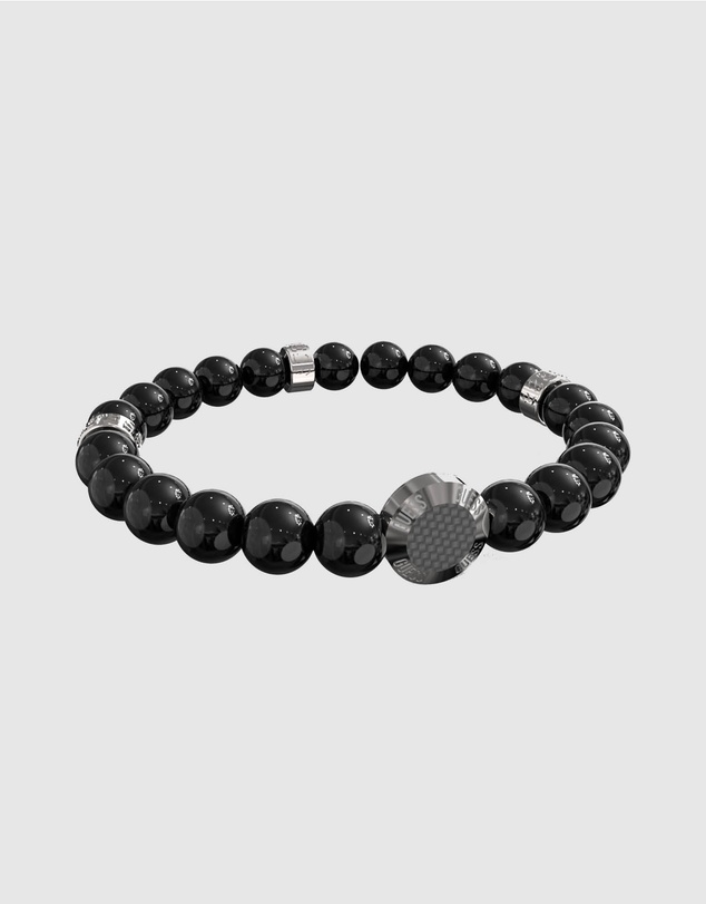 GUESS - Race Tager - Black & Silver Tone Bracelet