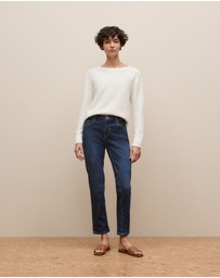 Trenery - Australian Cotton Blend Boyfriend Jean in Washed Indigo