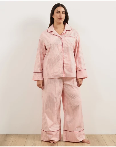 Atmos&Here Curvy - Riley Stripe Cotton PJ Set