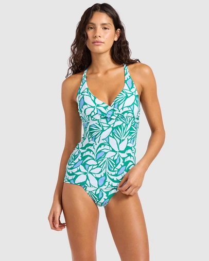 Seafolly - Retro Reef Multi Fit Wrap Front Tankini Bikini Top