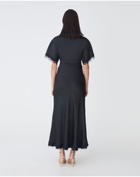 Forcast - Cleo Lace Trim Satin Dress