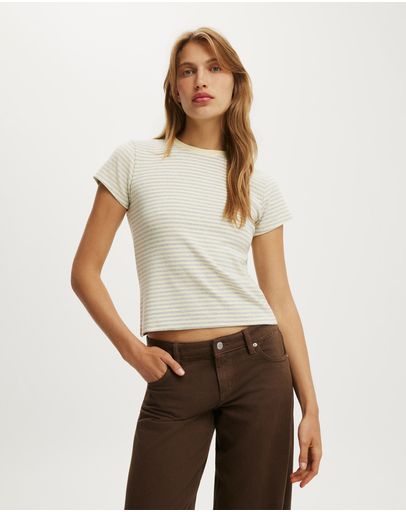 MADI STRIPE VANILLA GLOW GREY MARLE