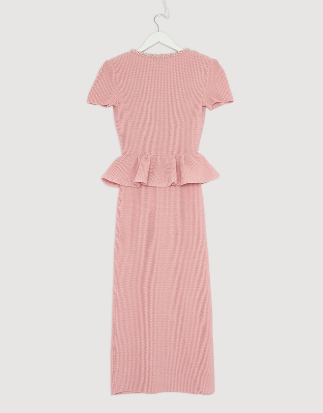 Revibe - Repaired Self Portrait Peplum Knit Midi Dress - AU 8