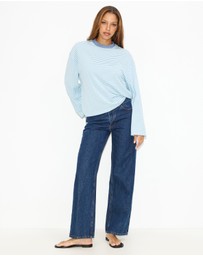 Dazie - Nostalgia Stripe Oversized LS Tee