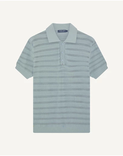 Frescobol Carioca - Vidal Cotton Jacquard Wave SS Buttoned Polo
