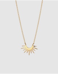 Elli Jewelry - Necklace Sun Pendant 925 Sterling Silver Gold-Plated