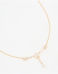 Lovisa - Gold Plated Pearl Flower Trio Y-Necklace