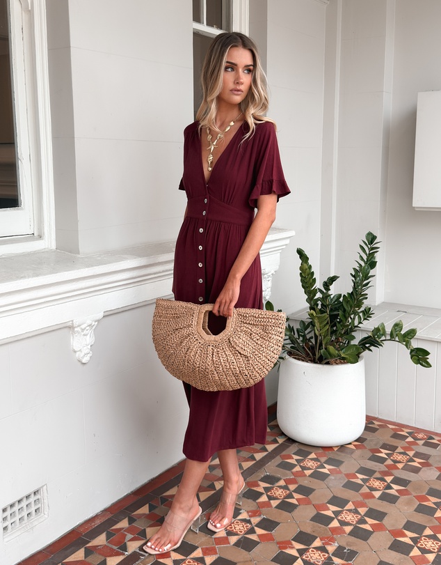 Esther & Co - Korbela Dress - Bordeaux