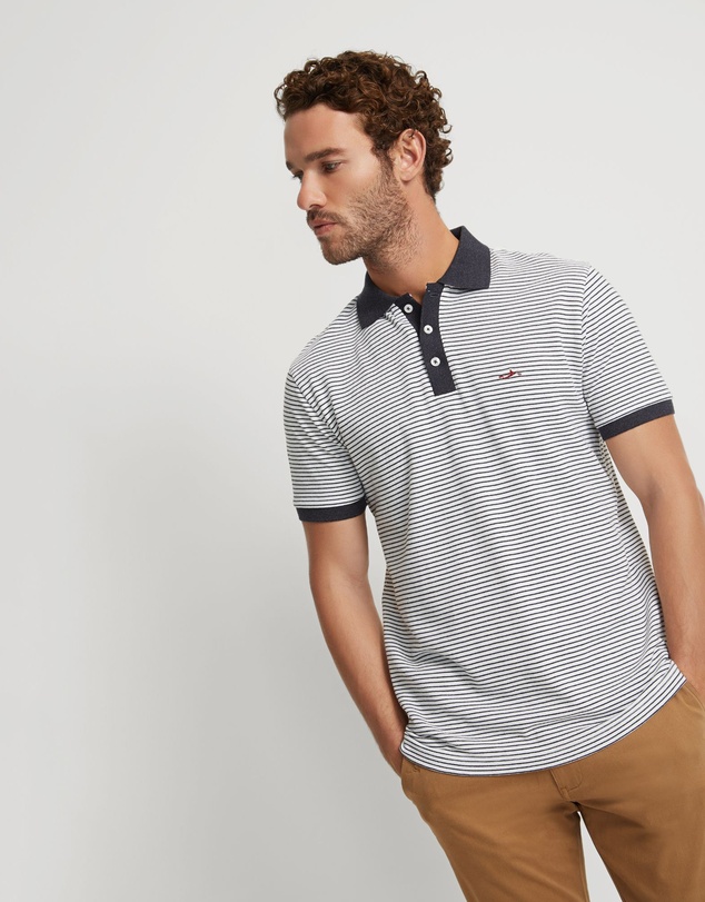 Oxford - Mack Striped Organic Cotton Polo