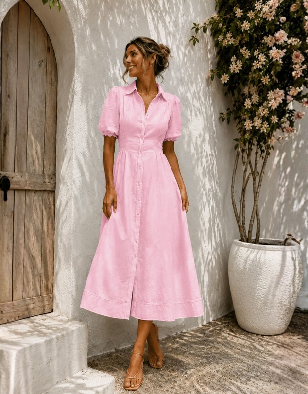 Esther & Co - Neriessa Dress - Bubblegum Pink