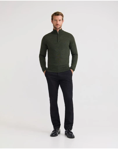 Oxford - Merino Zip Neck Pure Wool Pullover