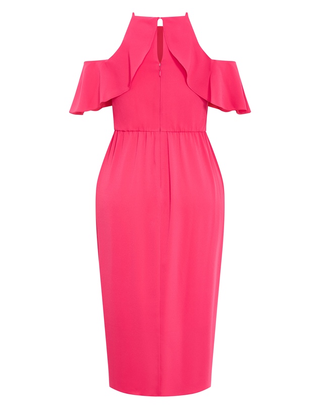 City Chic - Love Siren Ruffle Shoulder Dress
