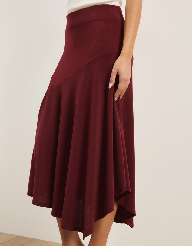 Atmos&Here - Aine Hankerchief Hem Midi Skirt