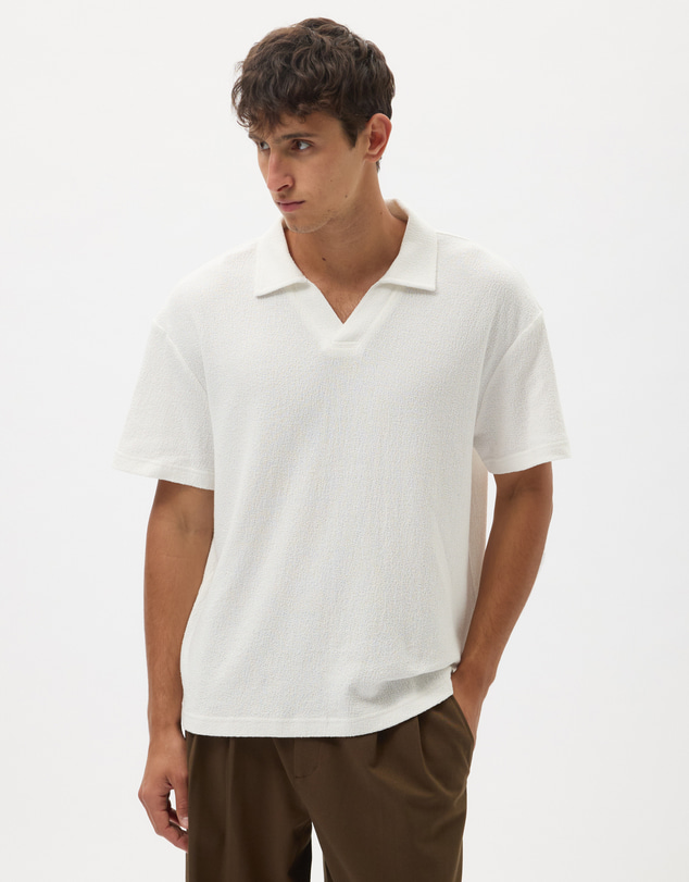 AERE - Boxy Fit Textured Polo