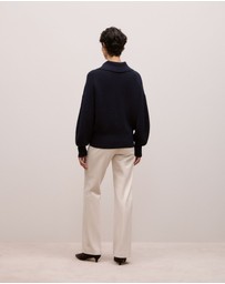 Trenery - Merino Open Collar Knit in Night Sky
