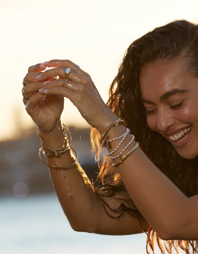 Arms Of Eve - Amber Pearl and Gold Bracelet
