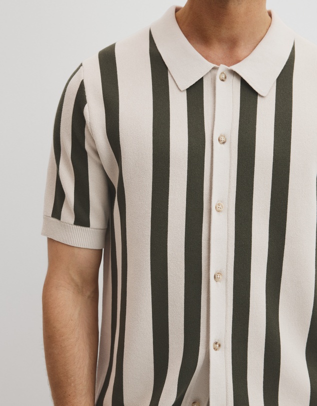 Country Road - Organically Grown Cotton Stripe Knit Shirt
