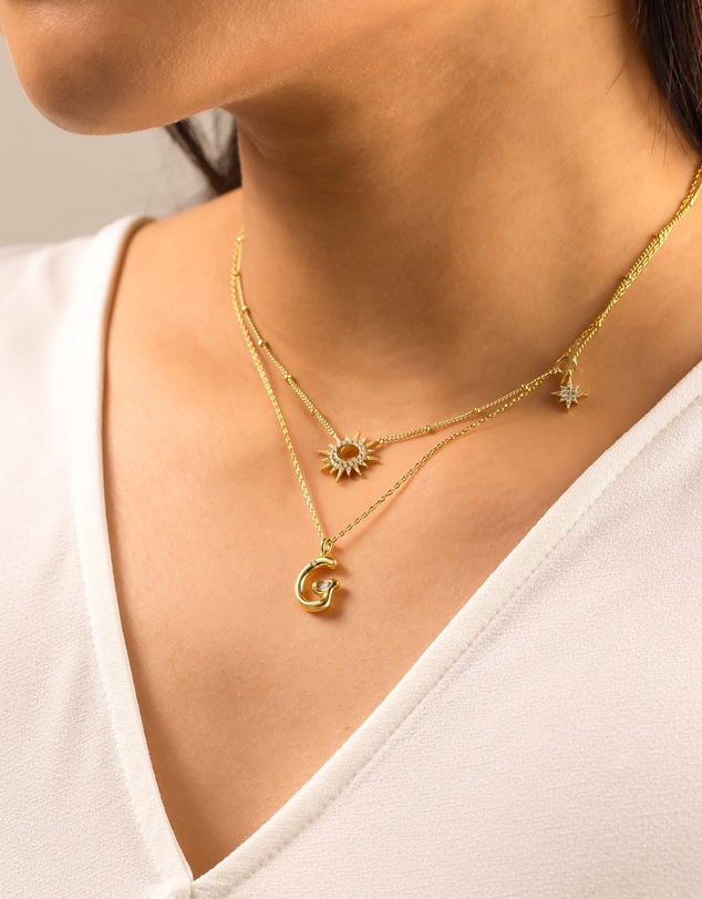 Wanderlust + Co - Alphabet Bubble Pendant Necklace - Letter G