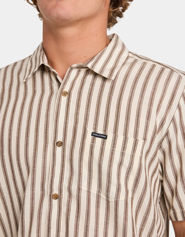 Volcom - Mens Arvostripe Woven Short Sleeve Shirt