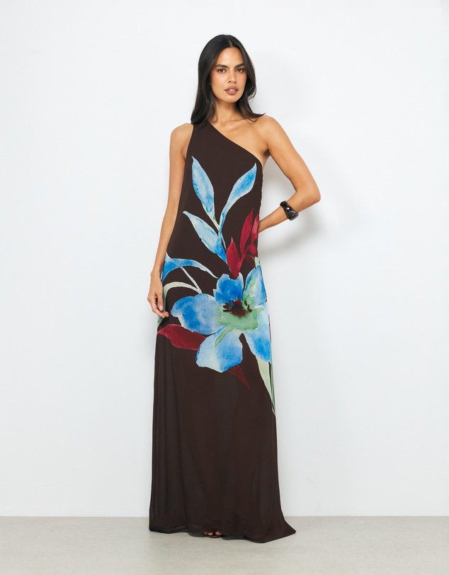 AERE - Isla One Shoulder Maxi Dress