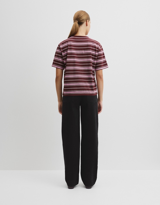 Country Road - Australian Cotton Stripe Cr Logo T-shirt