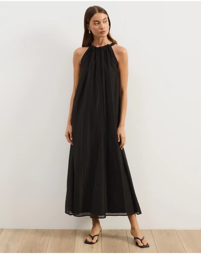 Atmos&Here - Paloma Voile Cut Away Tie Midi Dress