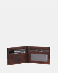 Pierre Cardin - Pierre Cardin Rustic Leather Men's 2 Tone Slim Bi-Fold Wallet