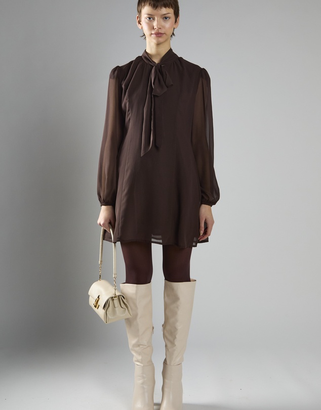 Glamorous - Long Puff Sleeve High-Neck Mini Dress