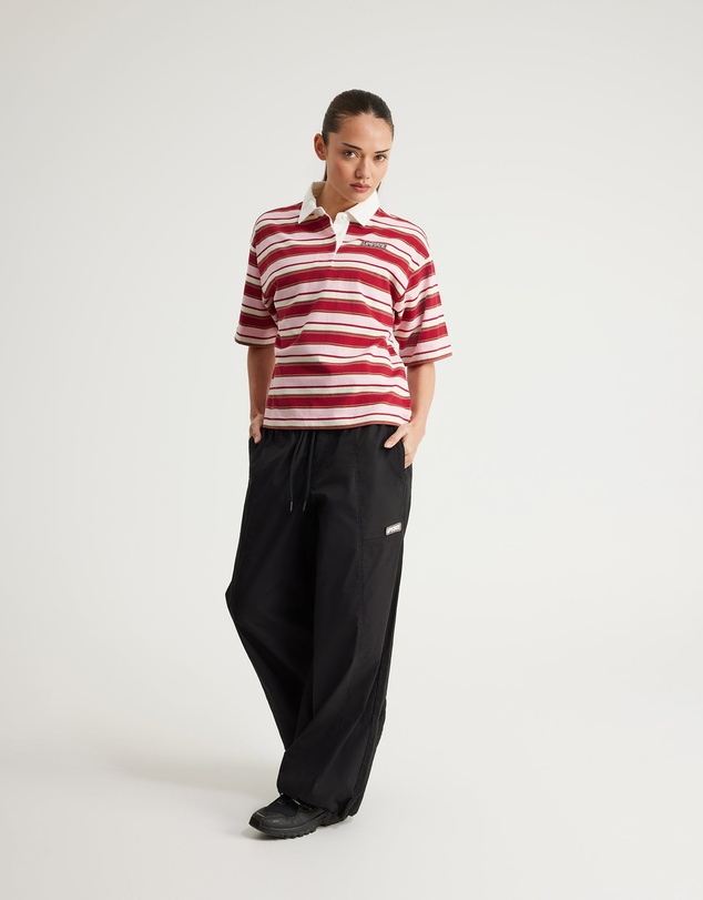Upstate - Stripe Rugby Top - Crimson/Blush/Moccha