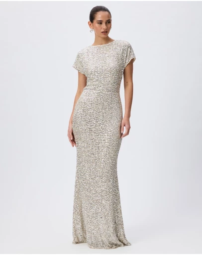 Tussah - Isadora Sequin Cap Sleeve Maxi Dress