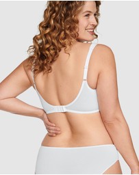 Naturana - Wide Strap Wirefree Cotton Bra with Lace