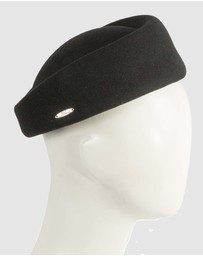 Max Alexander - Felt Black Pillbox Hat