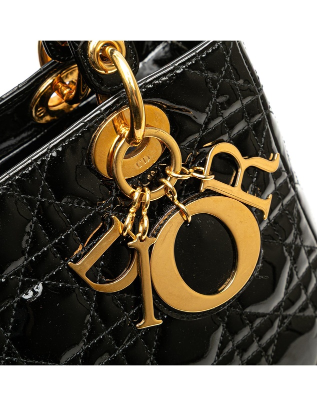 Dior - Pre-Loved Medium Patent Cannage Lady Dior