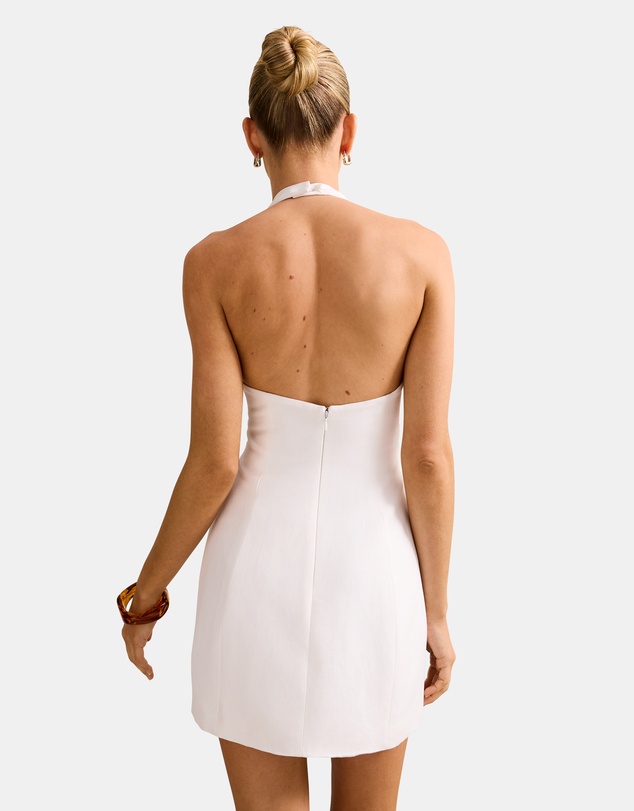 Forever New - Tash Hardware Halter Neck Linen Mini Dress