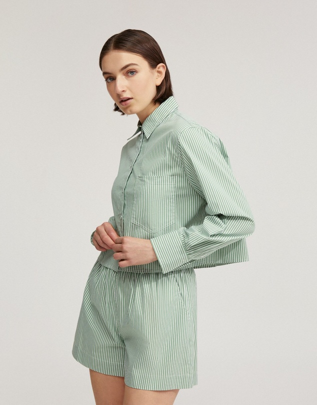 Oxford - Carrie Crop Striped Shirt