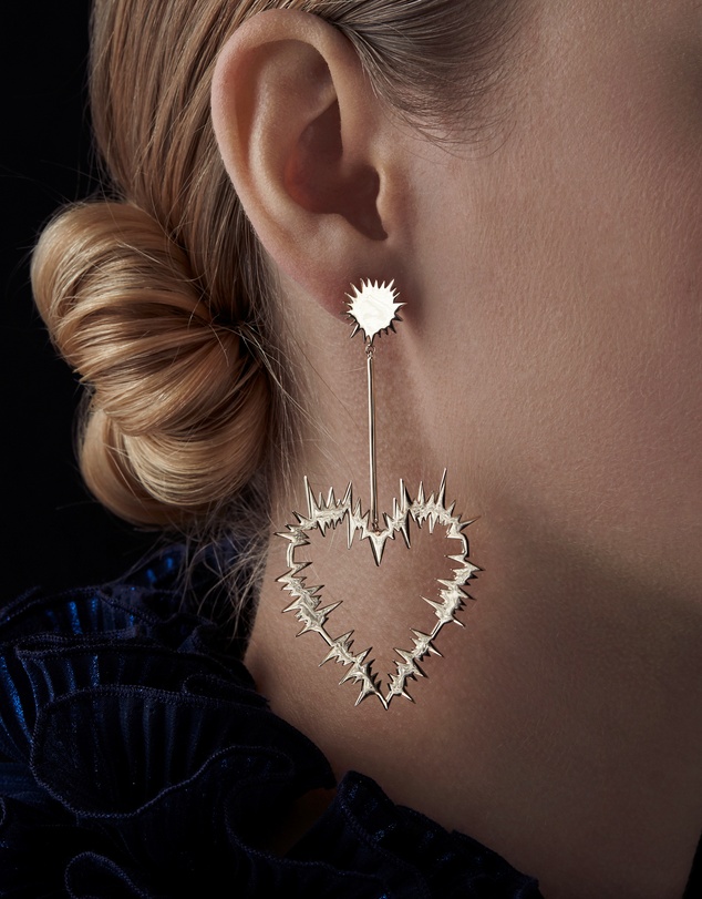 Karen Walker - Electric Heart Drop Earrings