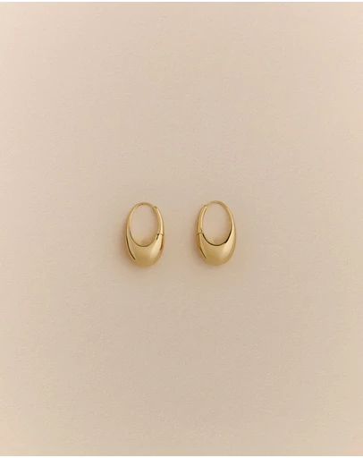 Trenery - Etty Teardrop Hoop Earrings in Gold