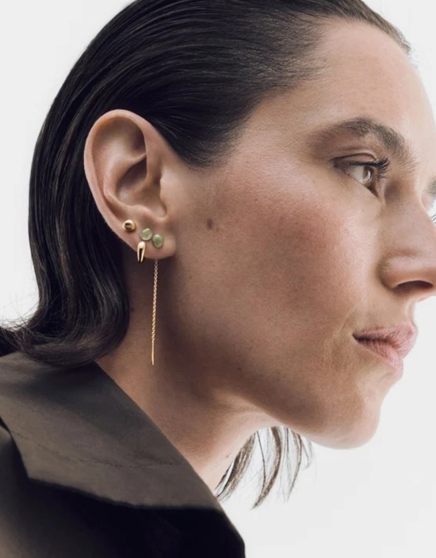 PDPAOLA - Lyra Earrings Green Aventurine