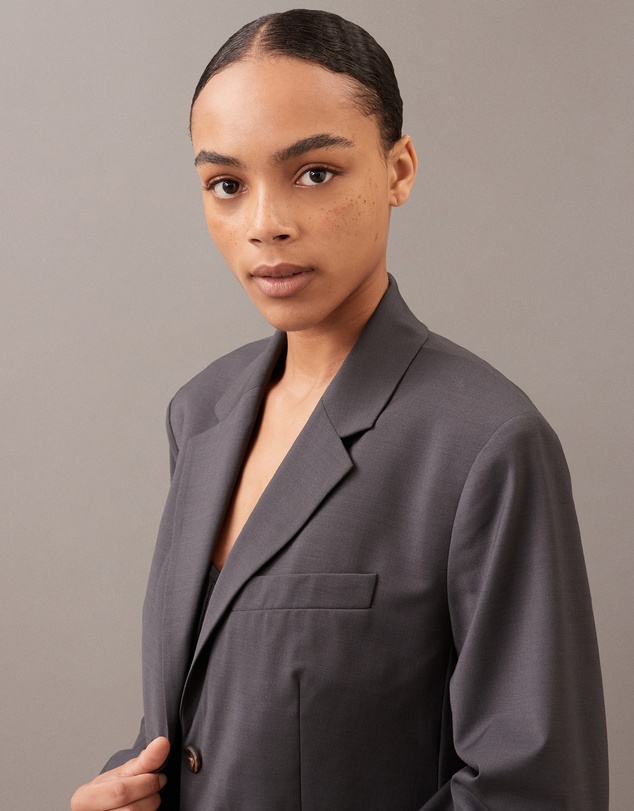 Calvin Klein - Wool Blend Cropped Blazer