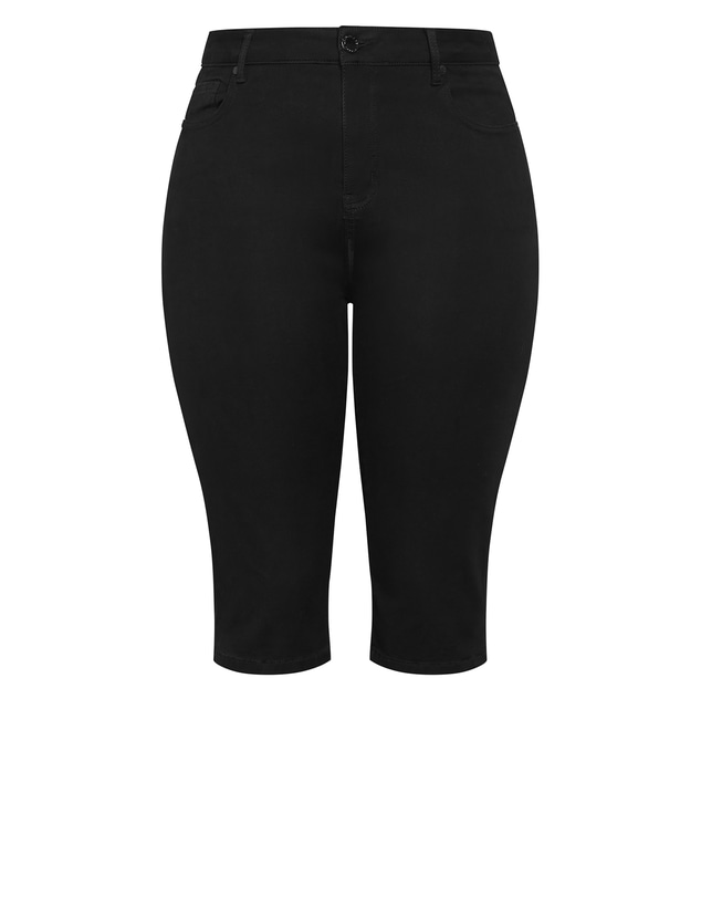 City Chic - Plus size Harley Fit Skinny Capri Crop Jean - black