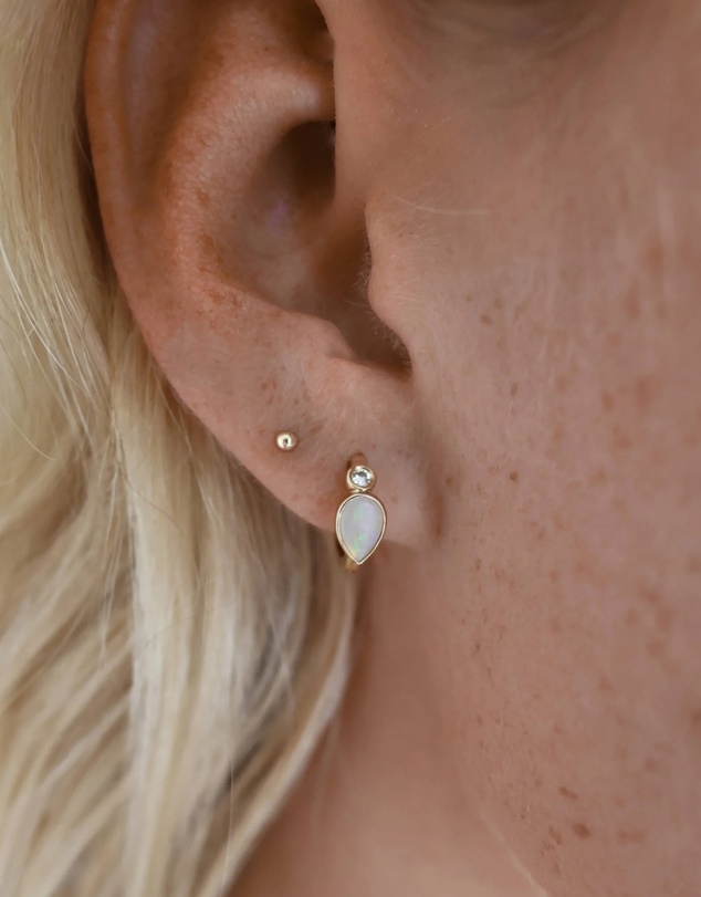 Luna Rae - Solid Gold - Medium Half Sphere Studs