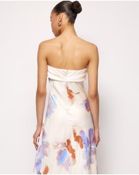 AERE - Nila Satin Bias Cut Strapless Dress