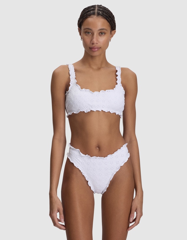 Polo Ralph Lauren - Ruffle Kennedy Pull-On Eyelet Scoop Bikini Top