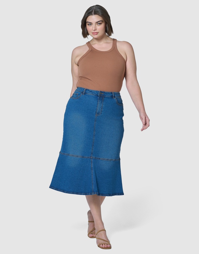 Indigo Tonic - Penny Denim Midi Skirt