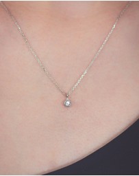 Georgini - Natural Topaz And Diamond April Silver Pendant