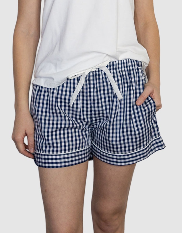 Sant And Abel - Women's Hepburn Gingham Navy Boxer Shorts